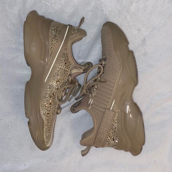 Girly Coquette Sparkly Steve Madden Maxima Rhinestone Chunky Festival Sneakers - Picture 6 of 9